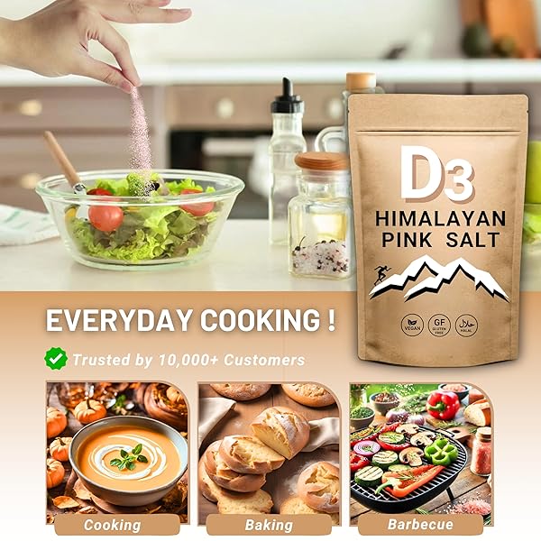 PLANTING FOODS HIMALAYAN PINK SALT WITH VITAMIN D3 – ORGANIC, VEGAN, KOSHER SALT, LAB TESTED, FINE GRAIN 16OZ | UNREFINED MINERAL-RICH COOKING SALT & NATURAL ELECTROLYTE BOOST