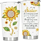 AREOK Sister Gift From Sisters, Birthday Gifts for Sisters - To My Big Little Sister Gifts, 20 OZ Stainless Steel Insulated Travel Coffee Tumbler Cup