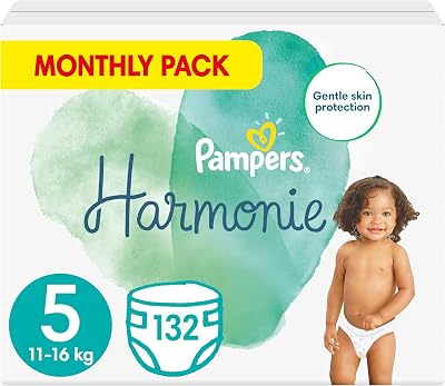 Pampers Harmonie Nappies Size 5 11-16 kg 132 Count Monthly Pack