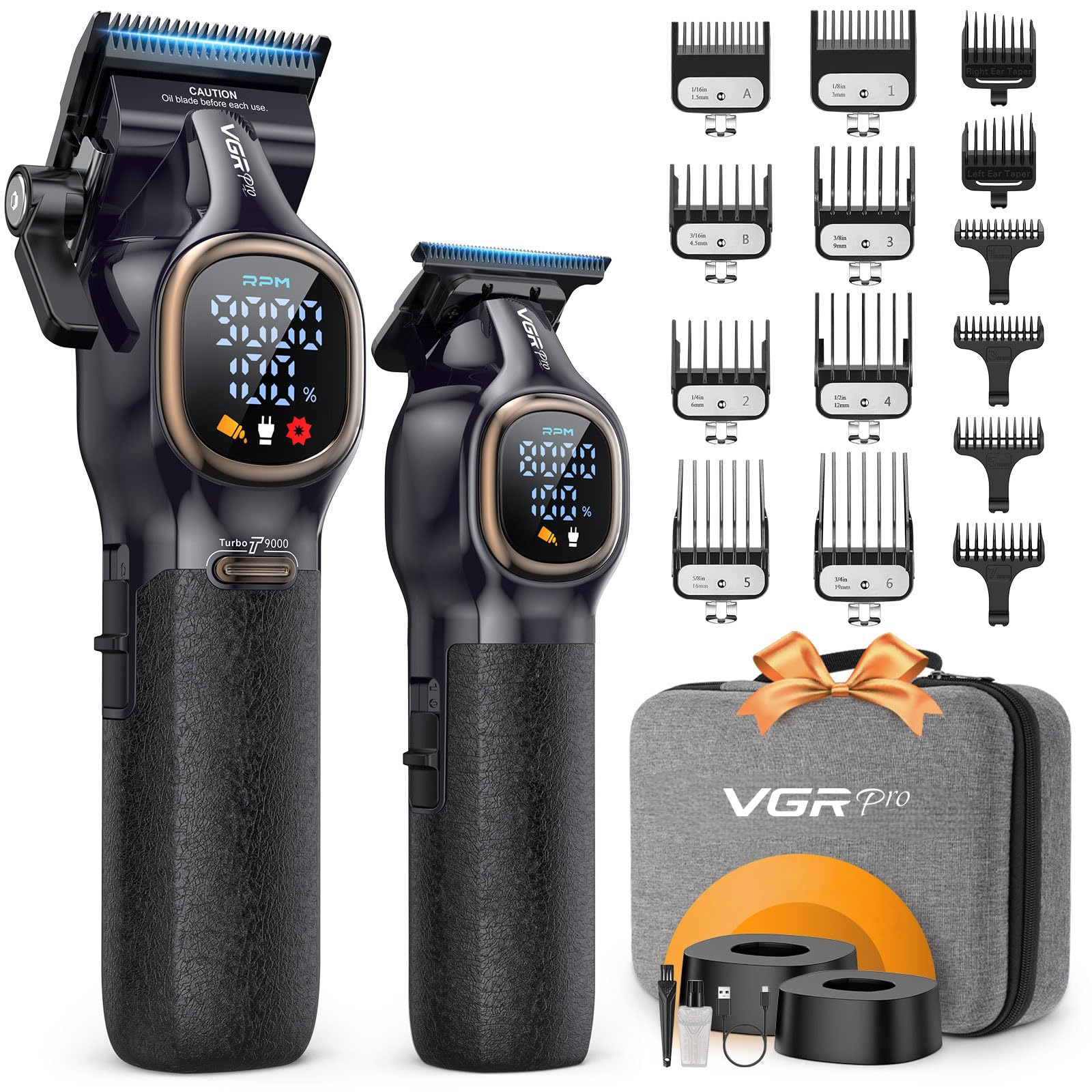 Photo 1 of *USED*
VGRPRO Professional Hair Clippers for Men, Professional Barber Clippers and Trimmer Set, Cordless Hair Clippers for Hair Cutting with Package Case, Powerful 9000 PRM Rechargable Electric (Black)