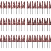60PCS 3&times;10mm Cone Shape Abrasive Flap Wheel, 3mm Shank, Sandpaper Grinding Head for Rotary Tool, 80/120/240/320/400/600 Grit Rotary Tool for Polishing and Deburring