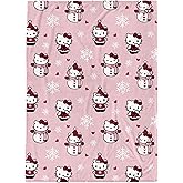 Jay Franco Christmas Plush Throw Blanket – 50x70 Inches Soft & Cozy Fleece Throw for Holiday Bedroom & Couch Décor, Official Licensed Product, Pink - Hello Kitty