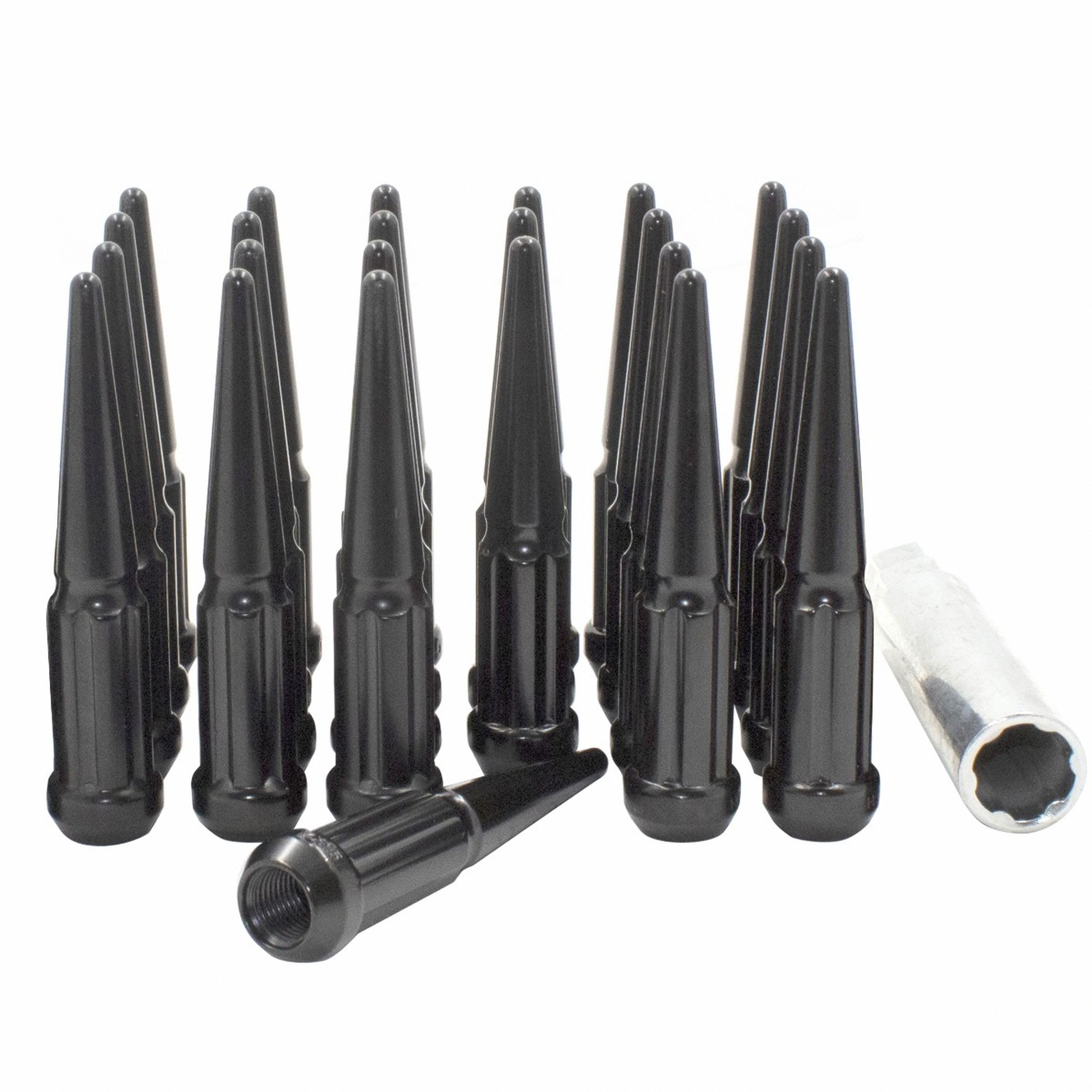 Wheel Mate Spiked Lug Nuts Set of 24 - Black 14x2.0