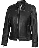 Decrum chaquetas de cuero para mujer - Womens Black