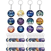Ecally 60 Pcs Acrylic Nativity Scene Keychain Bulk The Birth of Jesus Keychain Christian Religious Key Ring Gifts for School Church Christmas Men Women