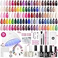 Beetles Gel Nail Polish Kit with U V Light-75PCS Chic Outfits 45 Colors Gel Polish Starter Kit,Soak Off All Season Gel Nail Kit with 5PCS Base Top Coat Nail Art Tools-Perfect Manicure Kit for Women