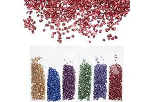 uxcell Crushed Glass High Luster Chips 1-3mm 30g Irregular Glass Metallic Crystal Chips for Resin Arts Craft DIY Vase Filler 