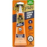 Gorilla Fabric Glue, 100% Waterproof, No-Sew, Washer/Dryer Safe, Permanent Bond, Clear, 2.5fl oz/73ml, Pack of 1