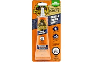 Gorilla Fabric Glue, 100% Waterproof, No-Sew, Washer/Dryer Safe, Permanent Bond, Clear, 2.5fl oz/73ml, Pack of 1