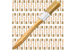 Akamino 100 PCS Paint Brush,1 in Chip Brushes with Wood Handle,Thick Natural Bristle Stain Brush Bulk Glue Brush for DIY Pain