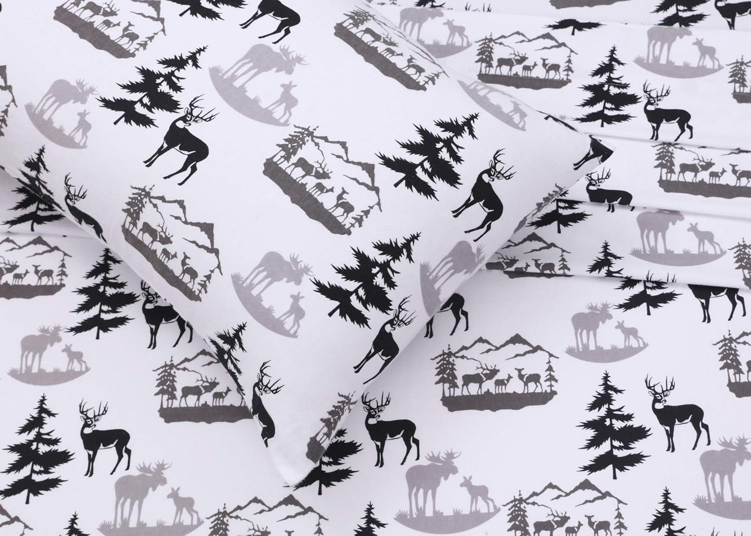 Ruvanti 100% Cotton 3 Pcs Flannel Sheets Twin XL Snow Flake Print - Deep Pocket, Warm, Super Soft & Breathable Twin XL Size Flannel Bed Sheets Set Include Flat Sheet, Fitted Sheet &1 Pillow Case: Home & Kitchen