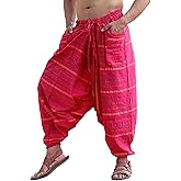 SARJANA HANDICRAFTS Men's Cotton Harem Genie Dance Yoga Alibaba Hippie Pants
