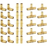 30PCS EFIELD 1/2"Pex Fitting:Tee,Elbow and Coupling,10PCS each(PEX1807185) | PEX Brass Crimp Fitting For Pex Tubing Connection,ASTM F1807