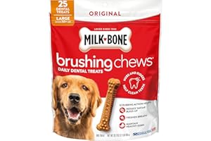 Milk-Bone Brushing Chews Daily Dental Dog Treats, Chicken Flavor, Large, 25 Count