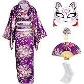 CRFASIBE Halloween Costumes for Women 2025-Japanese Geisha Kimono Dress Anime Cosplay Yukata Robe for Parties