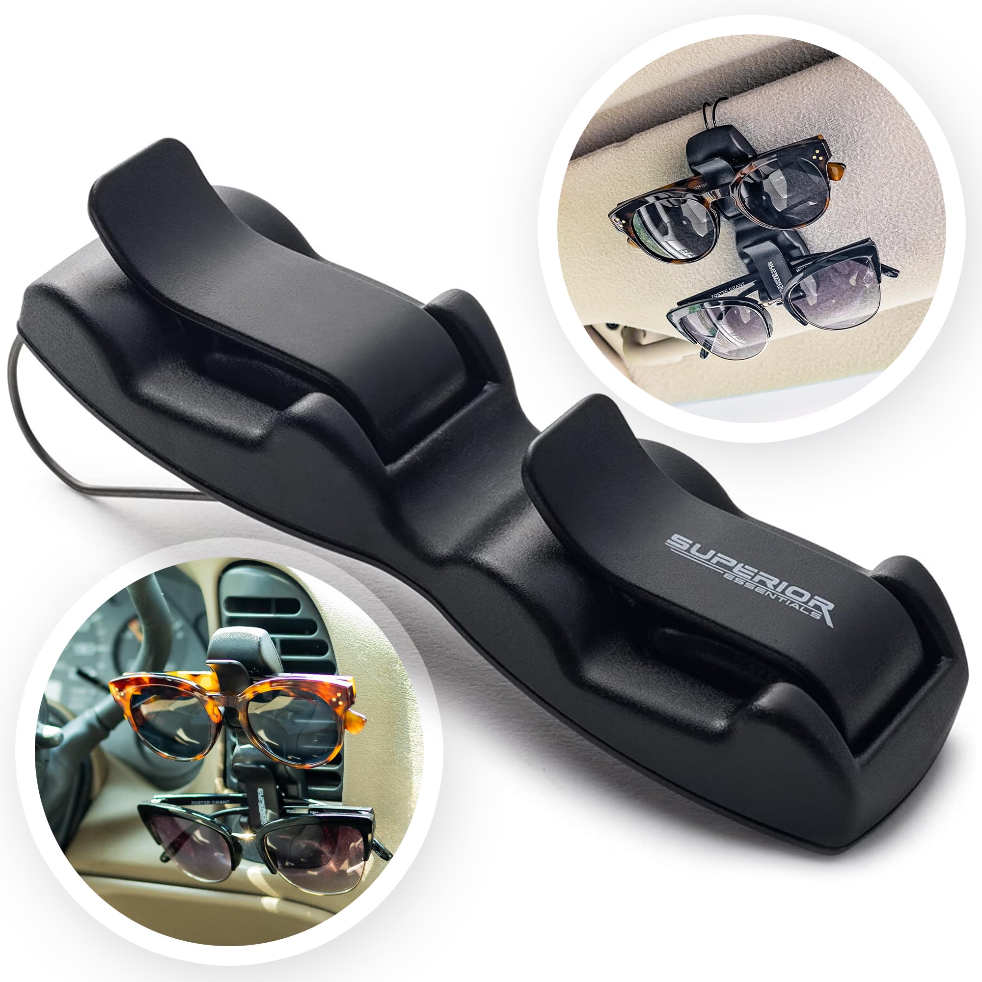 Superior Essentials Sunglass Holder for Car Visor Luxury Eyeglass Car