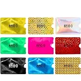COMNICO 9PCS RFID Blocking Sleeves Colorful Credit Debit Card Holder Identity Card Protector Electronic Theft Protection Secure Sleeve for Women Men