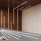 6-Lights LED Recessed Lighting Wall Panel Lights,Self-Adhesive Wood Slat Wall Panel Strip Light,4000K Touchable Switch Dimmab