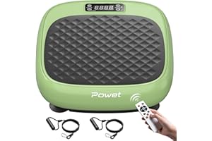 POWET Vibration Plate Exercise Machine, Whole Body Workout Waver Vibration Plate for Lymphatic Drainage with 5 Setting Modes, 99 Speed Levels for Weight Loss, Shaping, Toning