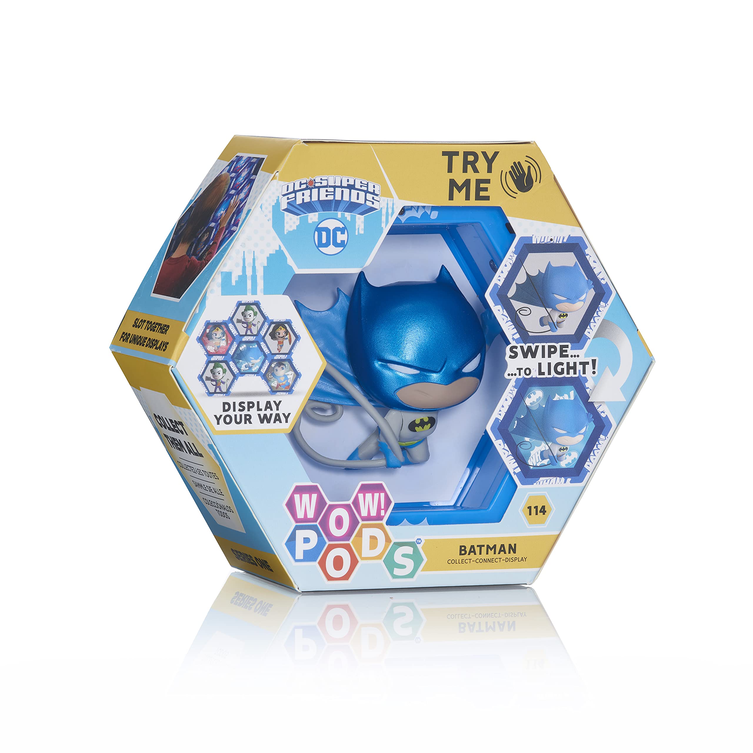 WOW! PODS Official DC Comics Superhero Light-Up Bobble-Head Figure | Collectable Toy (Batman Metallic)