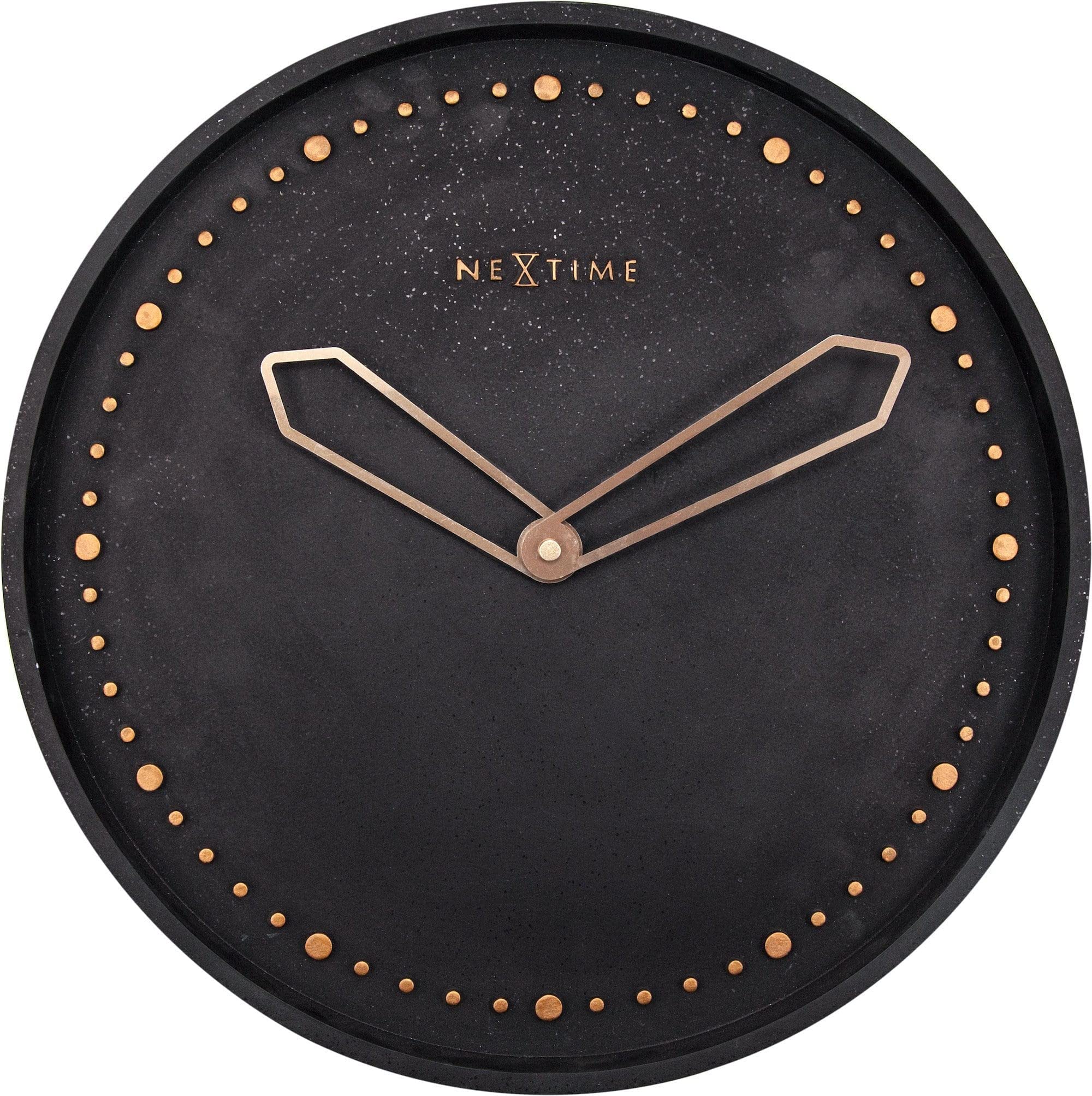 NeXtime - Wall clock - Ø 35 cm - Polyresin – Black – 'Cross'