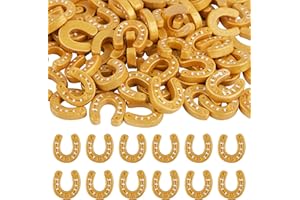Qumenan 100 Pcs Mini Resin Lucky Horseshoe St. Patrick's Day Horseshoe Decorations Flatback DIY Craft Tiny Irish Figurines fo