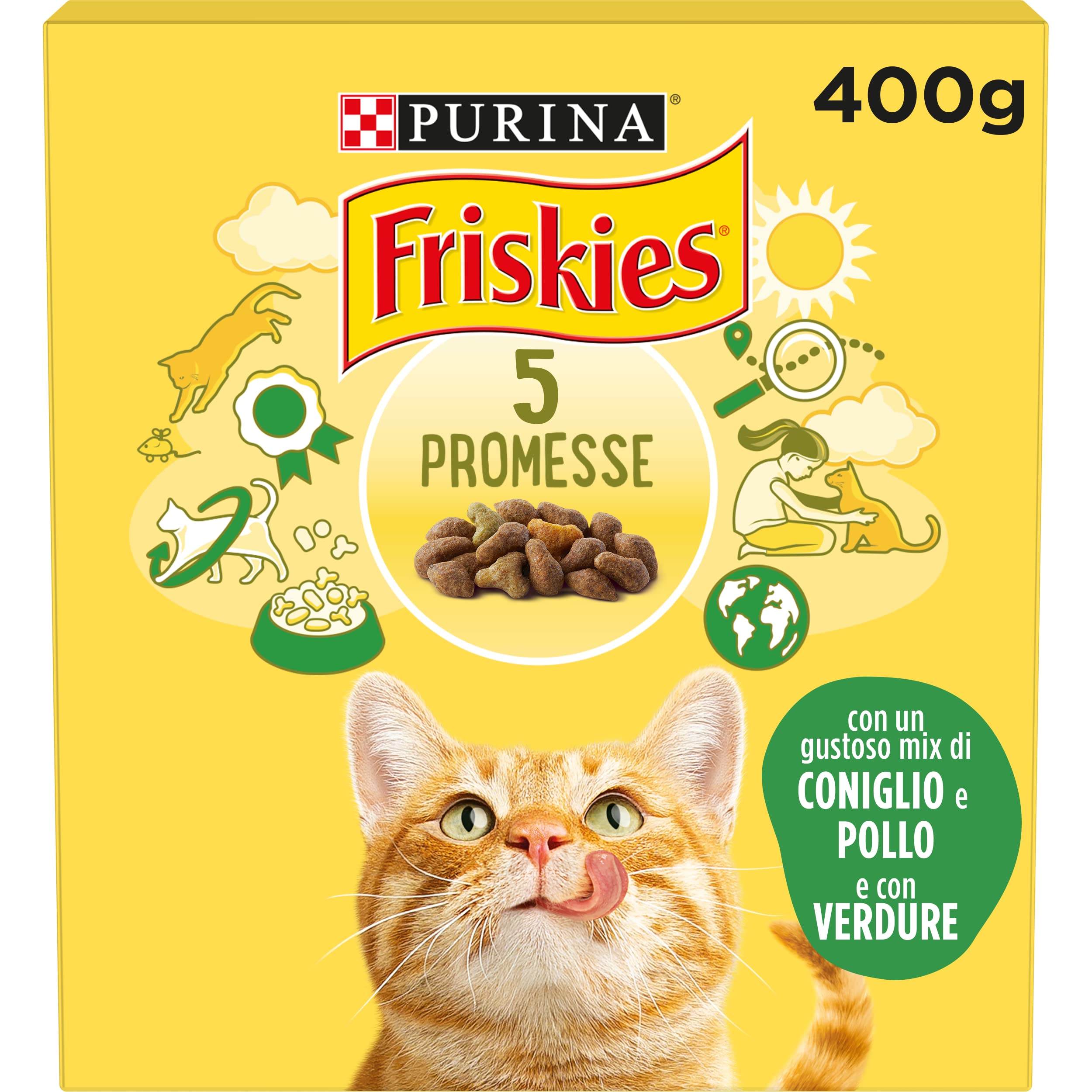 FRISKIES Adult CROCCHETTE for the Cat, with added Rabbit, Chicken and Vegetables, 400 g – Pack of 20