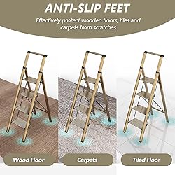 SOLADDER 4 Step Ladder, Folding Step Stool with