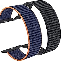 2 Pack Solo Loop Nylon Stretchy Compatible with Apple Watch Bands 38mm 40mm 41mm 42mm 44mm 45mm Compatible with iWatch…