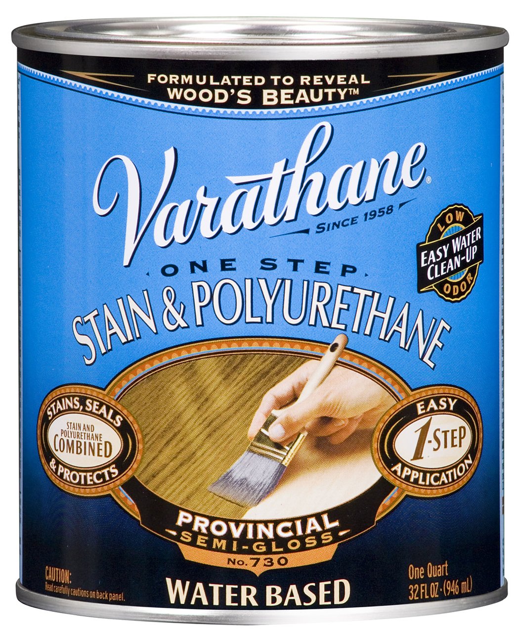 Varathane 239582H Water Based Wood Stain & Polyurethane, Quart
