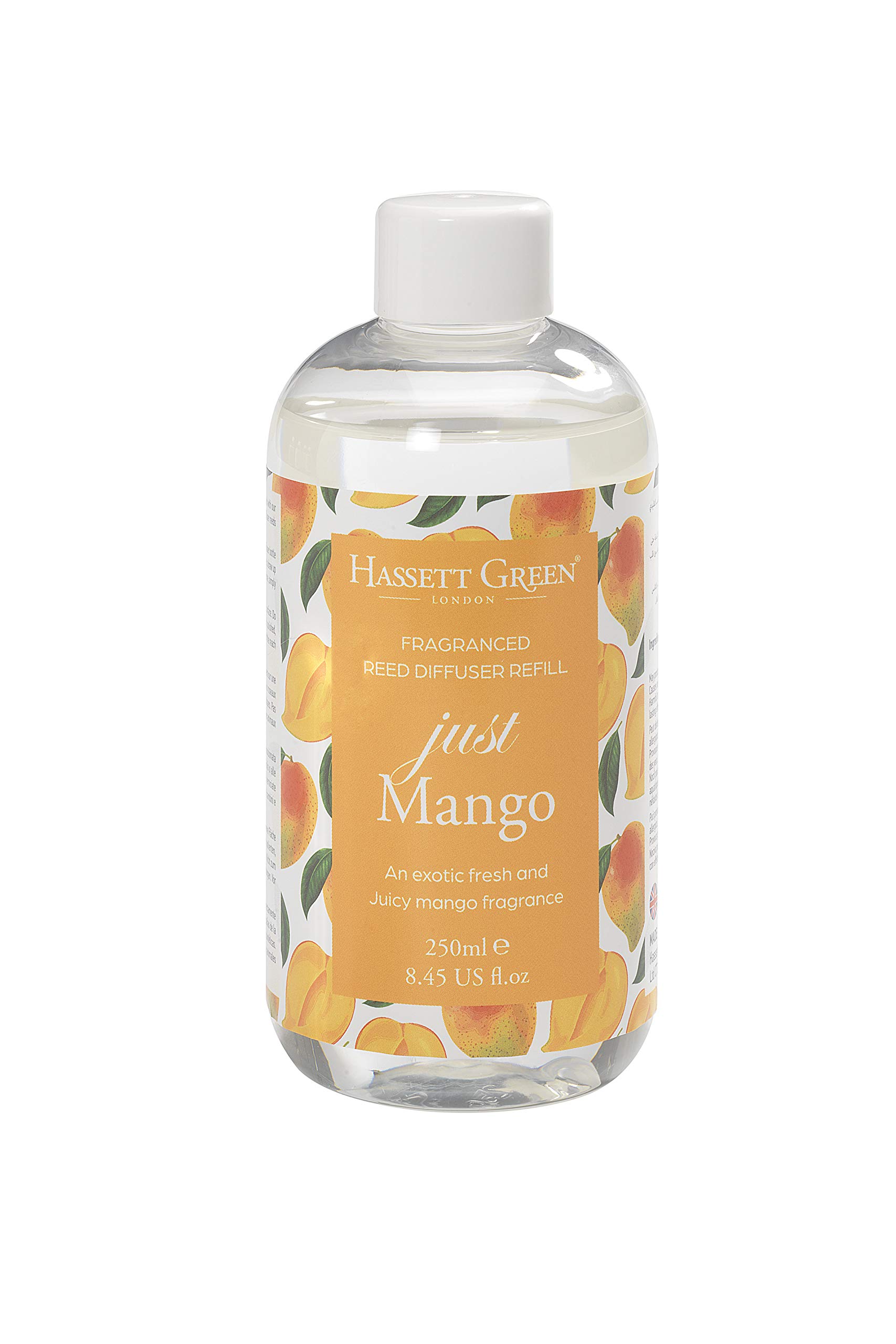 Hassett Green London - Just Mango - Fragrance Oil Reed Diffuser Refill - Larger Size 250ml Bottle