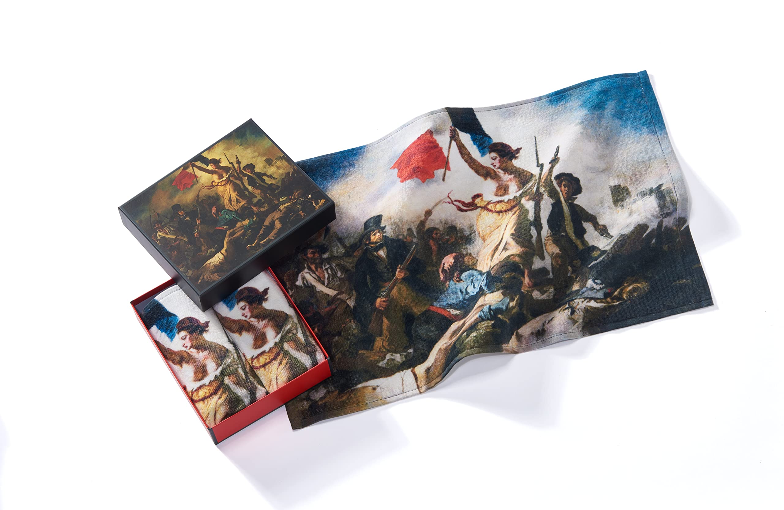 Musearta GT2-ED-LP-V433091 Unisex Guest Towels Set of 2 with Liberty Leading The People by Artist Eugène Delacroix Made of Cotton 40 x 60 cm