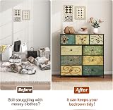 LYNCOHOME Green Fabric Chest of Drawers 9 Drawers Bedroom Storage Unit view 5