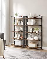 VASAGLE 5-Tier Bookcase Shelf 30 x 66 x 153 cm Rustic Brown Ink Black LLS061B01 view 3