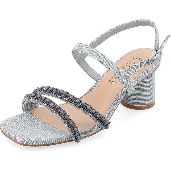 Journee Women's Olivina Block Heel Sandals - Jute Covered Espadrille With Tru Comfort Foam