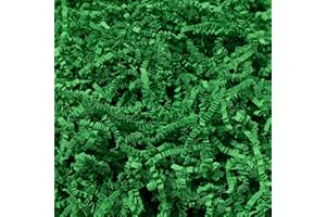 Wowxyz 2 LB Crinkle Cut Paper Shred Green Crinkle Paper Shredded Paper for Gift Baskets - Gift Box Filler - Confetti Paper Shreds Stuffing for Birthday, Holiday Gift Packaging Wrapping