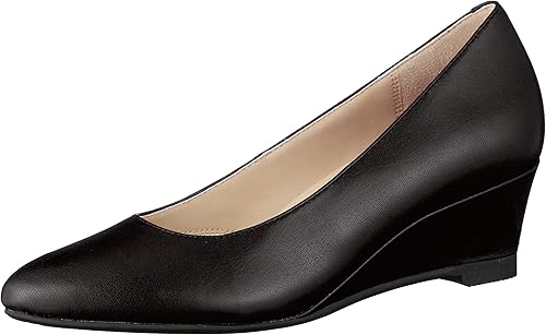 Amazon アシックスウォーキング パンプス ウェッジヒール アーモンドトゥ ヒール5cm 足囲2e ランウォーク レディース ビジネス パンプス