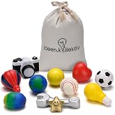 ideen.kollektiv Moderation Balls Set, 11 Pieces: Diverse Designs for Coaching, improving Communication, Team Building and Creative Thinking Cotton Bag