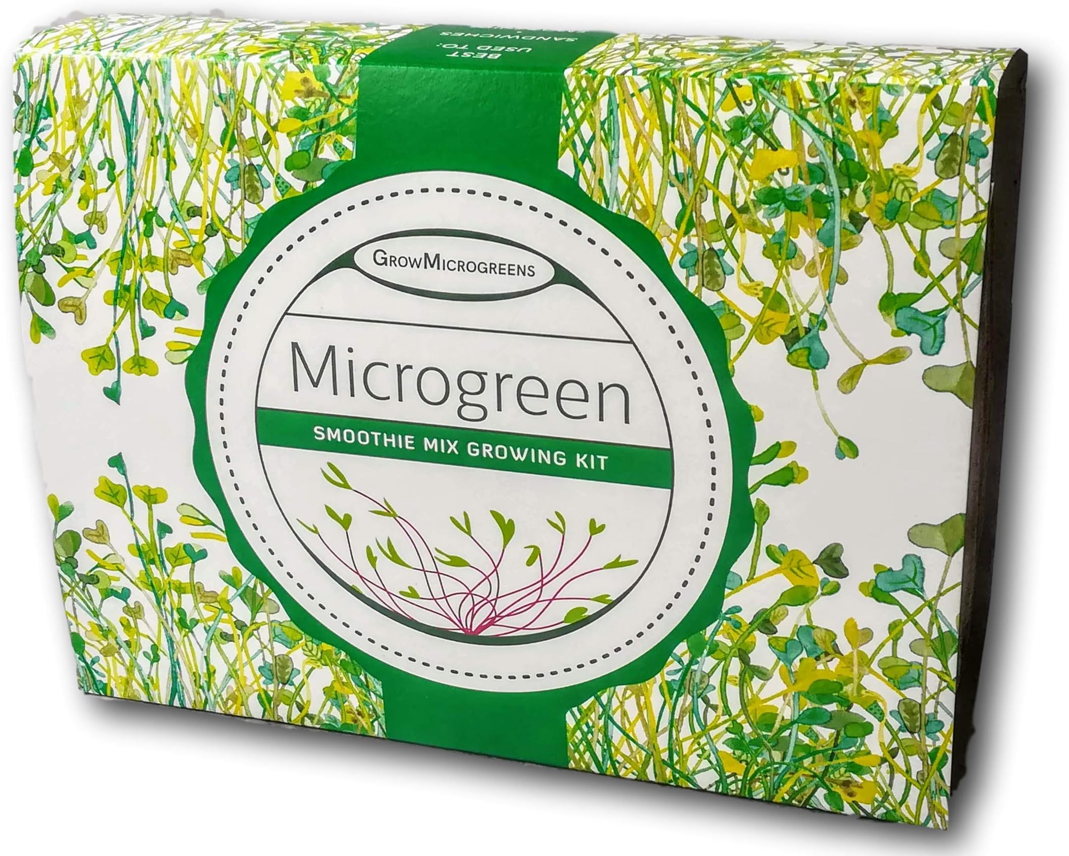 Easy Indoor Kit for Growing Supergreens | A Simple Way to Grow Fresh Greens Indoors | Smoothie Mix Microgreen Kit | Grow 3 Varieties - Green Pea, Broccoli, Pink Kale