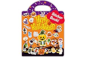 OOMLOID Halloween Sticker Books for Kids, Reusable Sticker Books for Toddlers 1-3, 2-4, Halloween Travel Toys Acticities Crafts Birthday Gifts for Boys Girls Kids