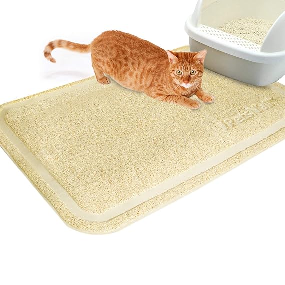 Cat Litter Mat by PetsN'all Catch All Easy to Clean Litter Box Mat Beige, Extra Large (35.5