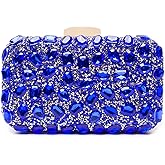 Hupifaz Gemstone Clutch Purses for Women Wedding Party, Rhinestone Purse Crystal Evening Bag for Women Evening