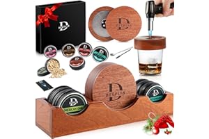 DEEPLIN Cocktail Smoker Kit with Smoke Generator, 6 Flavors Wood Chips in Whiskey Smoker Kit, Old Fashioned Cocktail Kit, Bourbon Drink Smoker Kit, Ideal Gifts for Men,Husband,Dad (No Butane)