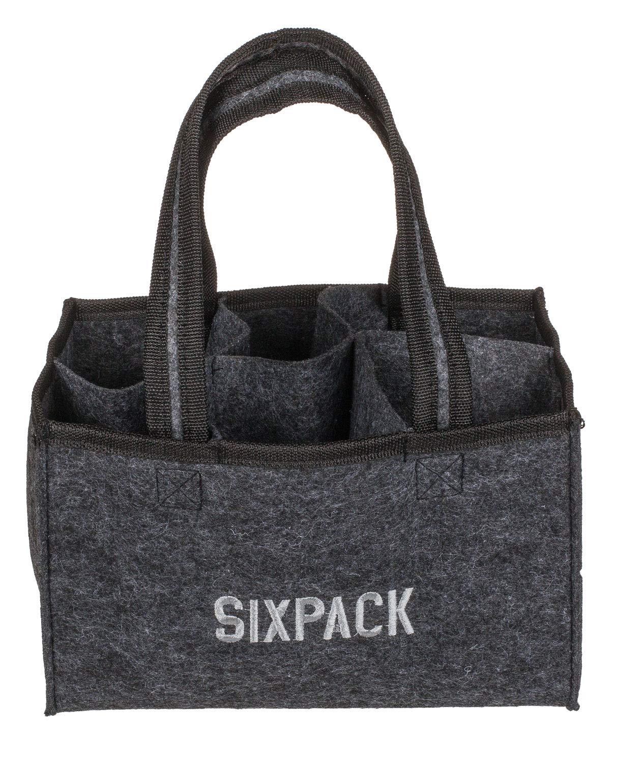 Out of the Blue 71/3233 Felt Bag for 6 Bottles Approx. 24 x 15 cm Grey