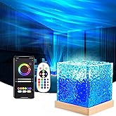 LEKEONE Ocean Wave Projector Light, 16-Color Luminorthe Cube Lamp and App Remote, 3D Holographic Water Ripple Romantic Ambient Lighting for Child's Room, Party, Night Light-4.4inch
