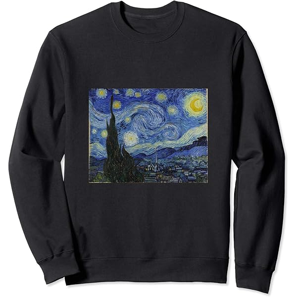 VAN GOGH Chinese Astres Crew：スウェット◆ ゴッホスウェット Beige×Navy 糸杉 | Pont-Cha