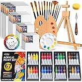 ARTALLY Acrylic Paint Set for Adults & Kids, 67 Pcs Canvas Painting Kits, 32 Colors Acrylic Paint (22ML),Table Easel,Brushes,Canvas, Art Painting Supplies Kit for Students,Artists,Beginners