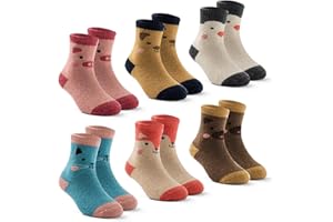 Boys Winter Wool Socks Kids Cartoon Warm Thick Thermal Sock for Boys 6 Pack