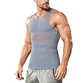 Nebility Mens Compression Shirt for Gynecomastia - Slimming Undershirts Body Shaper Vest Mesh Shapewear Workout Tank Tops