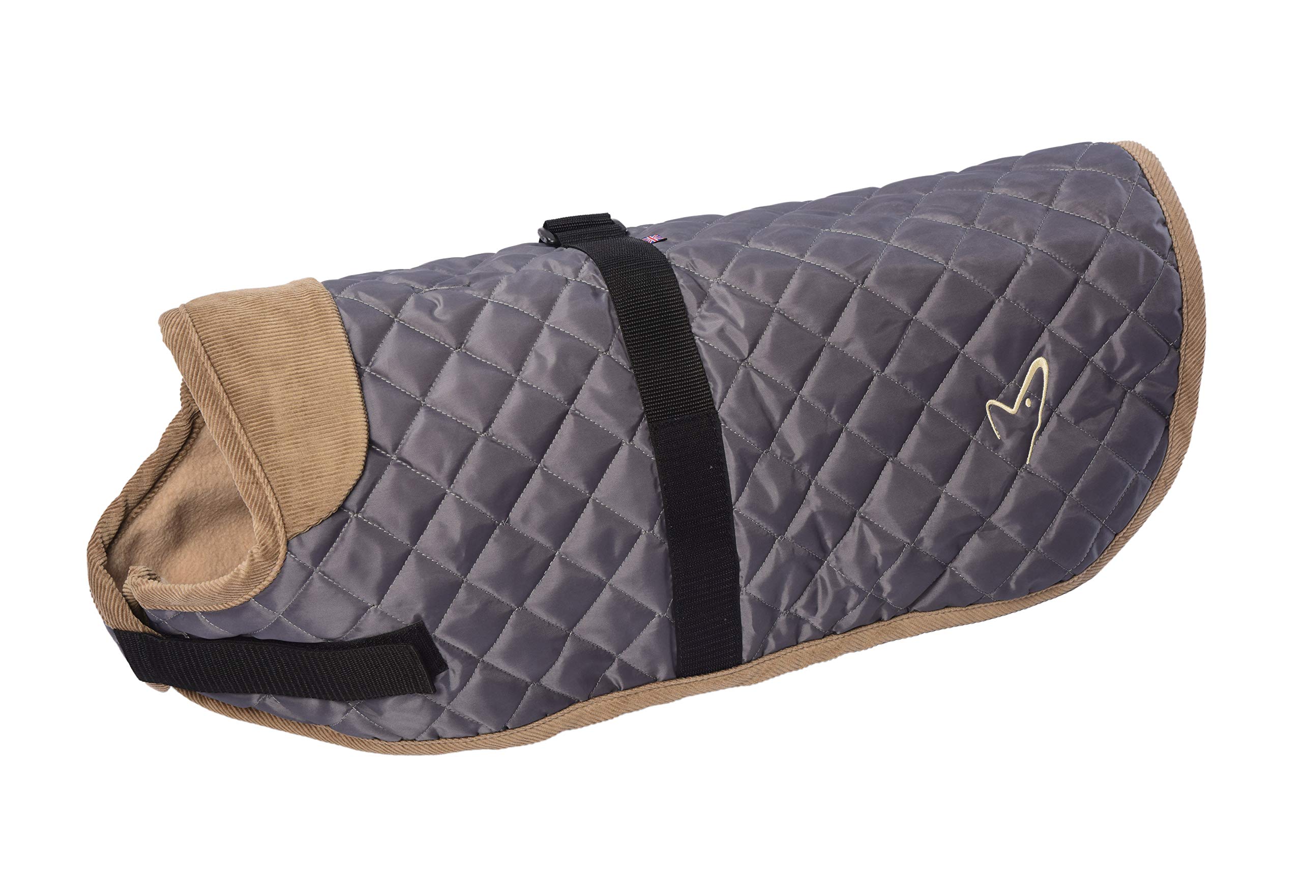 Gor Pets Outdoor Worcester Dog Coat - Grey 41cm (16in) - Water-Resistant & Fleece-Lined - Adjustable Fit
